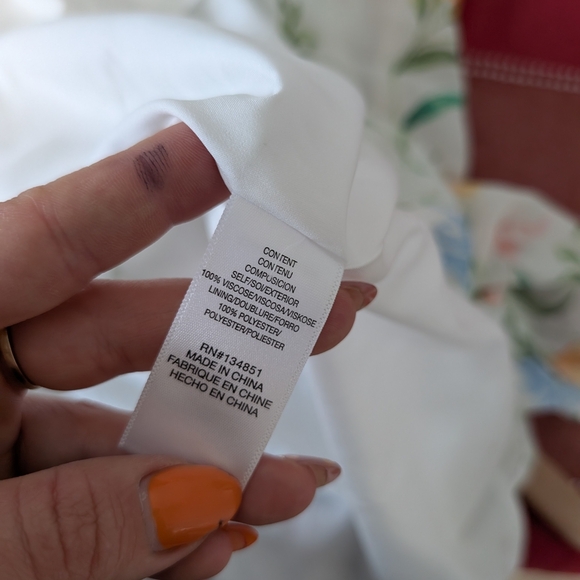 Wayf Green Orange Blue Pink Floral V Neck Midi Small NWT Summer Pretty Dress - Picture 8 of 12